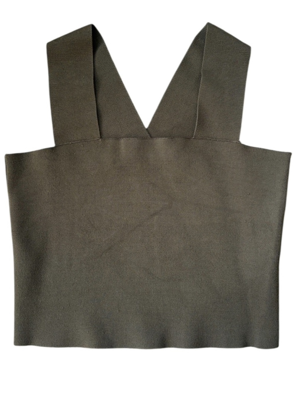 A.L.C. Victoria Cropped Stretch Knot Tank Olive Size Large